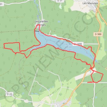 Tour du Lac des Vieilles Forges et ardoisières GPS track, route, trail