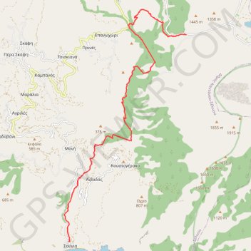 Les gorges d'Agria Irini GPS track, route, trail
