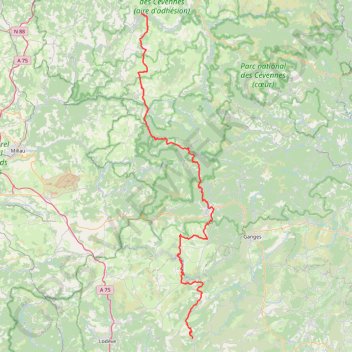 Chemin de Saint Guilhem le Désert - De Sainte Enimie (Lozère) à Saint Guilhem (Hérault) GPS track, route, trail