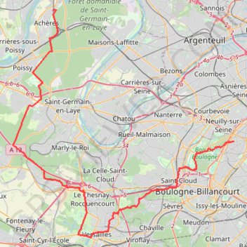Etoile Versailles Acheres GPS track, route, trail