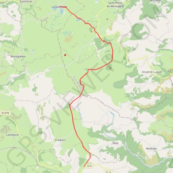 Traversée de Chavanon à la Godivelle GPS track, route, trail