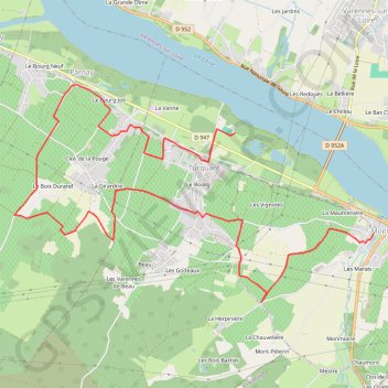 De Turquant à Montsoreau GPS track, route, trail