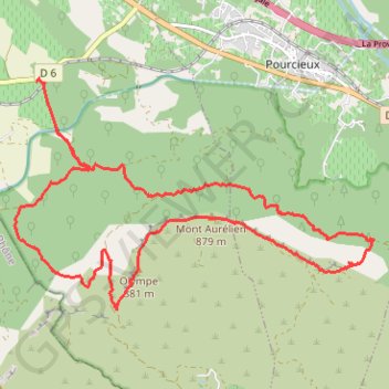 Le Mont Aurélien GPS track, route, trail