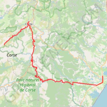 E10 Corte - Aléria - GPS track, route, trail