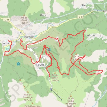 Auzat - Col de Grail Vicdessos Rais ABS GPS track, route, trail