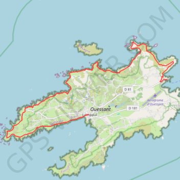 Ouessant J1 GPS track, route, trail