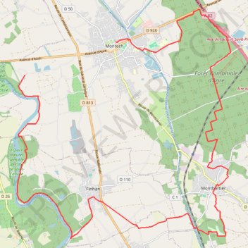 Montech, Garonne et forêt GPS track, route, trail