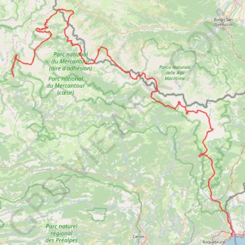 GR 52 De Entraunes à Menton (Alpes-Maritimes) (2021) GPS track, route, trail