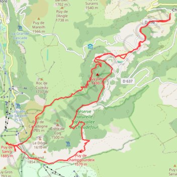 Boucle Puy de Sancy depuis Chambon-sur-Lac GPS track, route, trail