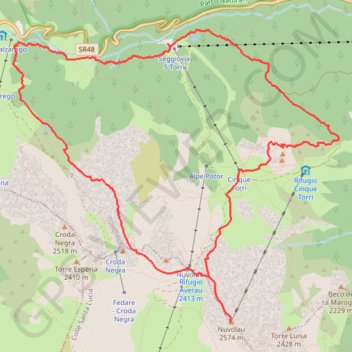 Cinque Torri on GPSies.com GPS track, route, trail
