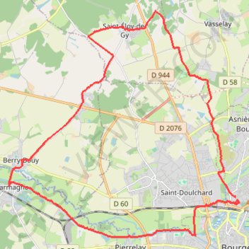 Autour de Bourges GPS track, route, trail