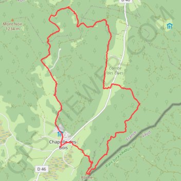 La chapelle des bois (Jura) GPS track, route, trail