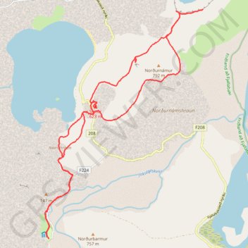 Volcan Stutur - Lac Ljotipollur GPS track, route, trail