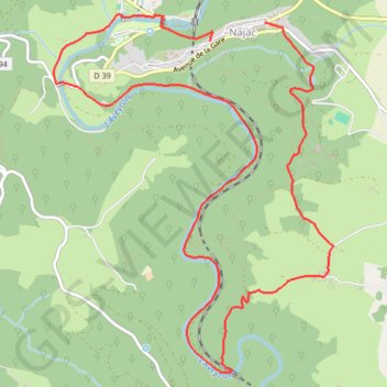 Najac un village perché GPS track, route, trail