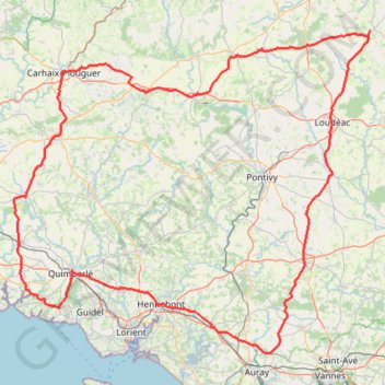Brm 300 km Carhaix GPS track, route, trail