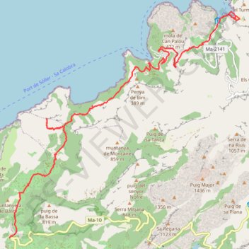 Port de Sóller - Sa Calobra GPS track, route, trail