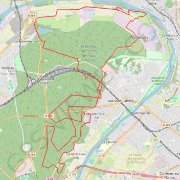 G2 39 km 395 m G2 Hiver Jardin d'Herblay GPS track, route, trail