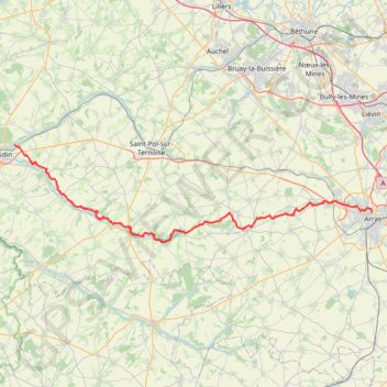 GR121 De Arras à Grigny (Pas-de-Calais) GPS track, route, trail
