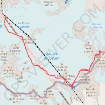 Dent du Géant GPS track, route, trail