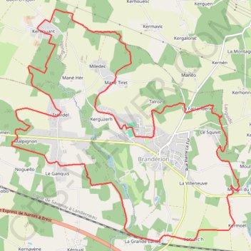 Brandérion circuit pedestre 16km GPS track, route, trail
