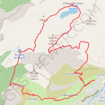 Tour du Lac de Lessy GPS track, route, trail