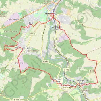 De la Ferté-Alais à Boutigny-sur-Essonne GPS track, route, trail