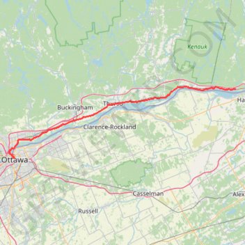 Ottawa - Grenville-sur-la-Rouge GPS track, route, trail