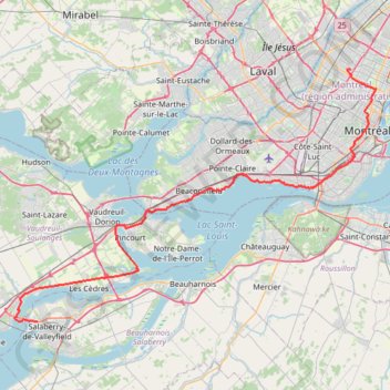Salaberry-de-Valleyfield - Montréal GPS track, route, trail