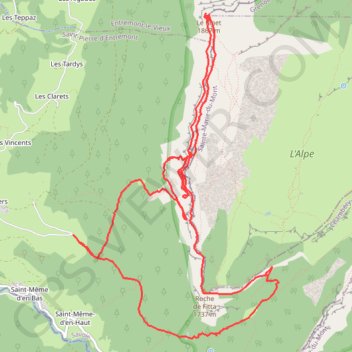 Le Pinet par les sangles du Fouda Blanc et du Pinet GPS track, route, trail