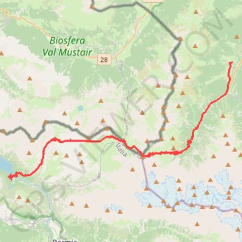 Via-Alpina R70-R71 - Stelvio - Passo Stelvio - Rifugio Monte Scale GPS track, route, trail