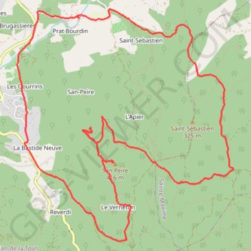 Plan de la Tour-Le San Peire-Menhir de Prat Bourdin GPS track, route, trail