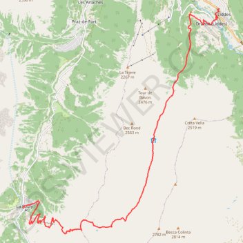 Liddes - La Fouly GPS track, route, trail