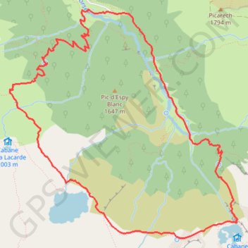 Cirque de cagateille, étang hillette et alet GPS track, route, trail