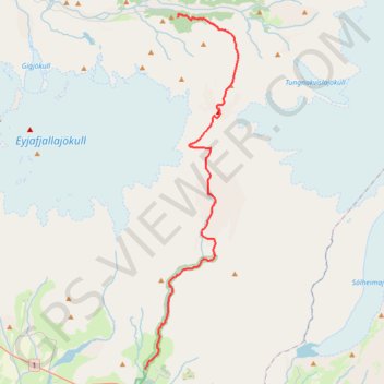 Laugavegur, trajet Skogar - Basar GPS track, route, trail