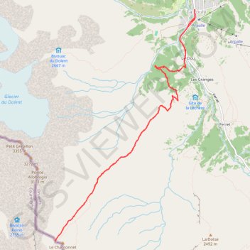 Aller-retour la Fouly - Petit col Ferret GPS track, route, trail