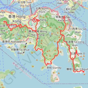Hong Kong island ride GPS track, route, trail