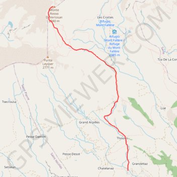 Monte Rosso di Vertosan GPS track, route, trail