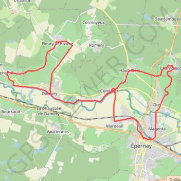 🚴 Trace ,boucle du Dom Pérignon GPS track, route, trail