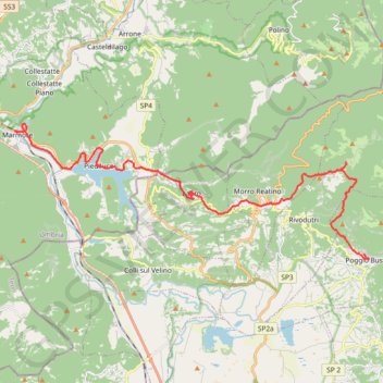 Marmore-Poggio Bustone GPS track, route, trail