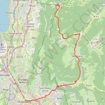 Montée du Mont-Revard depuis Chambéry GPS track, route, trail