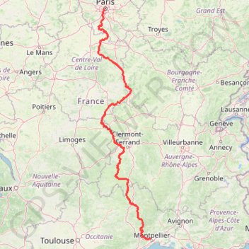 De Paris à Montpellier GPS track, route, trail