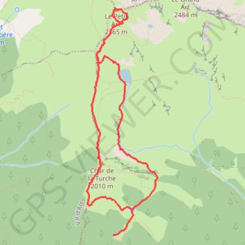 Le Petit Arc depuis le Chenalet GPS track, route, trail
