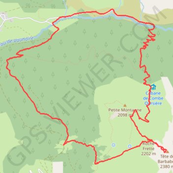 Tête de Barbalon en traversée Est-Ouest GPS track, route, trail