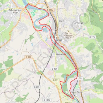 Rives et Boires de l'Allier GPS track, route, trail