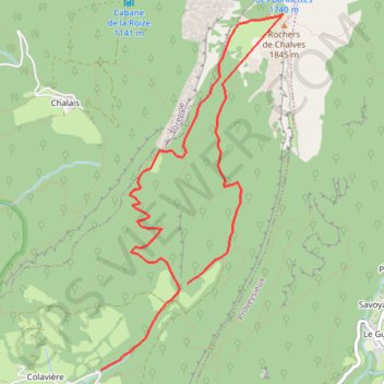 Rochers de Chalves depuis Mont Saint Martin (Chartreuse) GPS track, route, trail