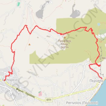Profitis Ilias de Santorin GPS track, route, trail