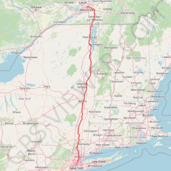 Montréal - New York GPS track, route, trail