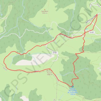 Bout de Touron par le Pas de Bazillac GPS track, route, trail