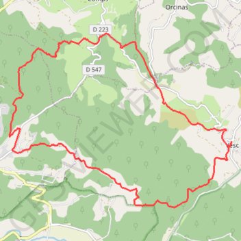 Vesc tour de la montagne du roc GPS track, route, trail
