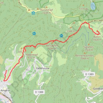 Le Grand Ballon GPS track, route, trail